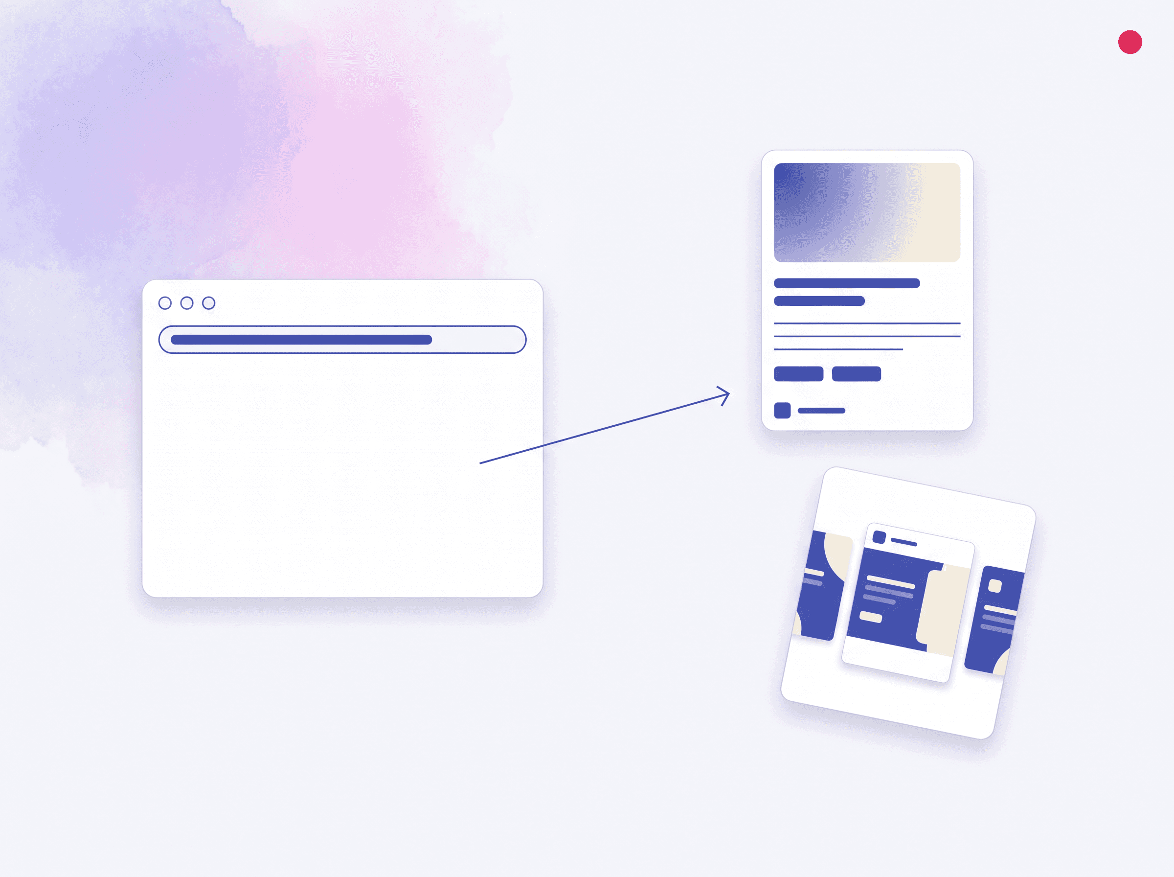 URL entry point: a link becomes a post and a carousel