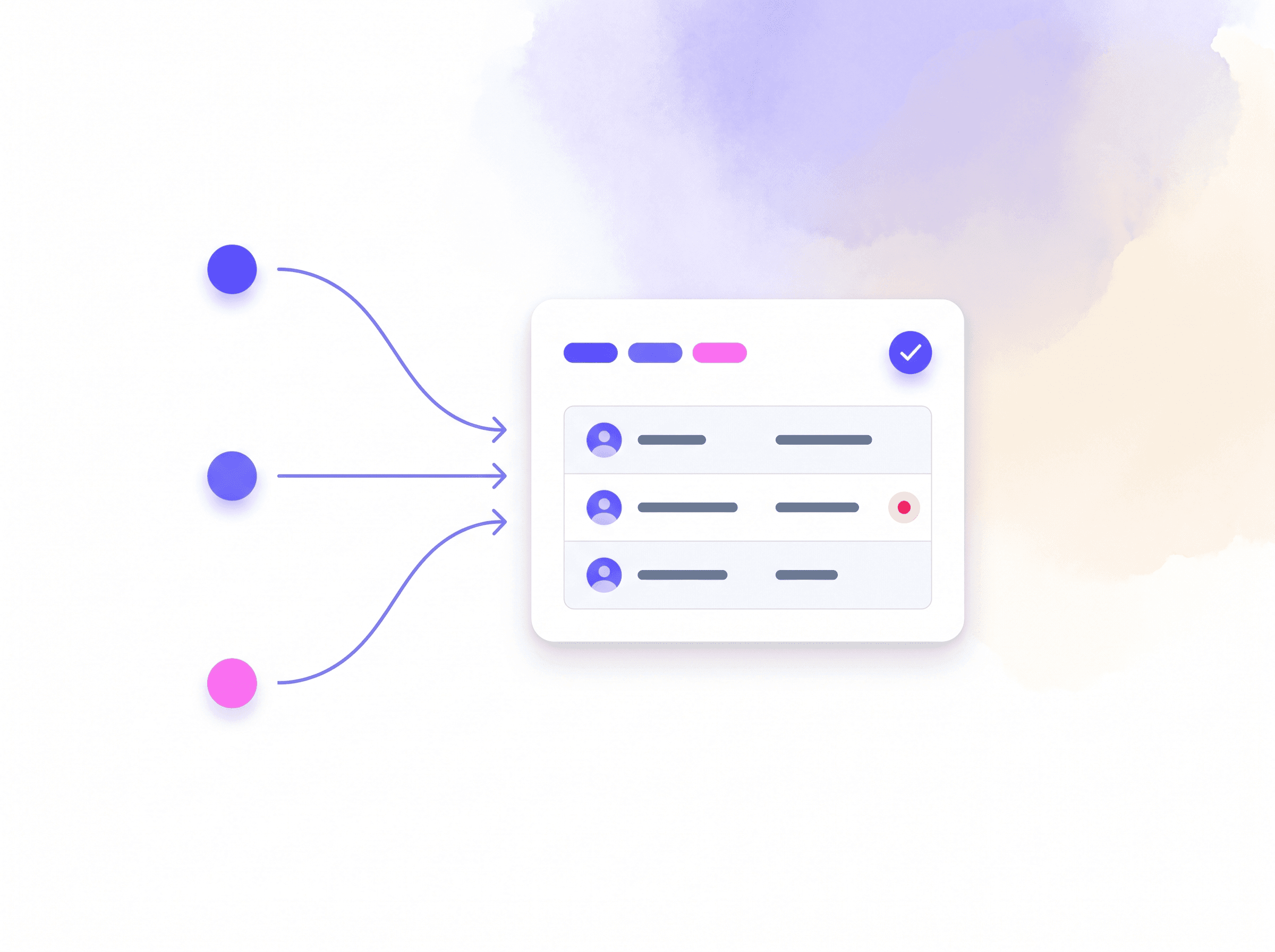 CRM dashboard with leads coming in from multiple channels, each stamped with its source and an automatic reply